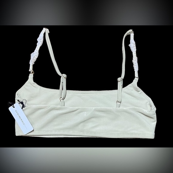 WeWoreWhat x Revolve Chain Cami bra top Gold Hardware Ribbed Khaki Size Medium - Picture 8 of 14